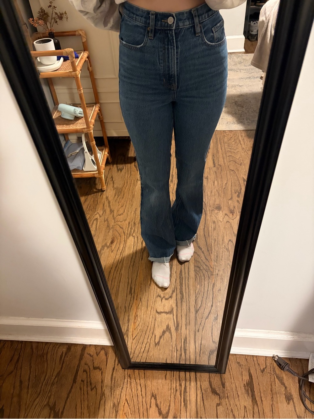 PacSun High-Rise Flare Jeans in Medium Blue Wash